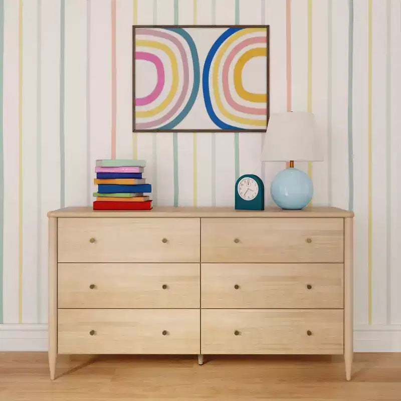 Commode à 6 tiroirs avec grand espace de rangement pour chambre à coucher
