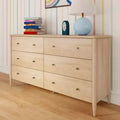 Commode à 6 tiroirs avec grand espace de rangement pour chambre à coucher