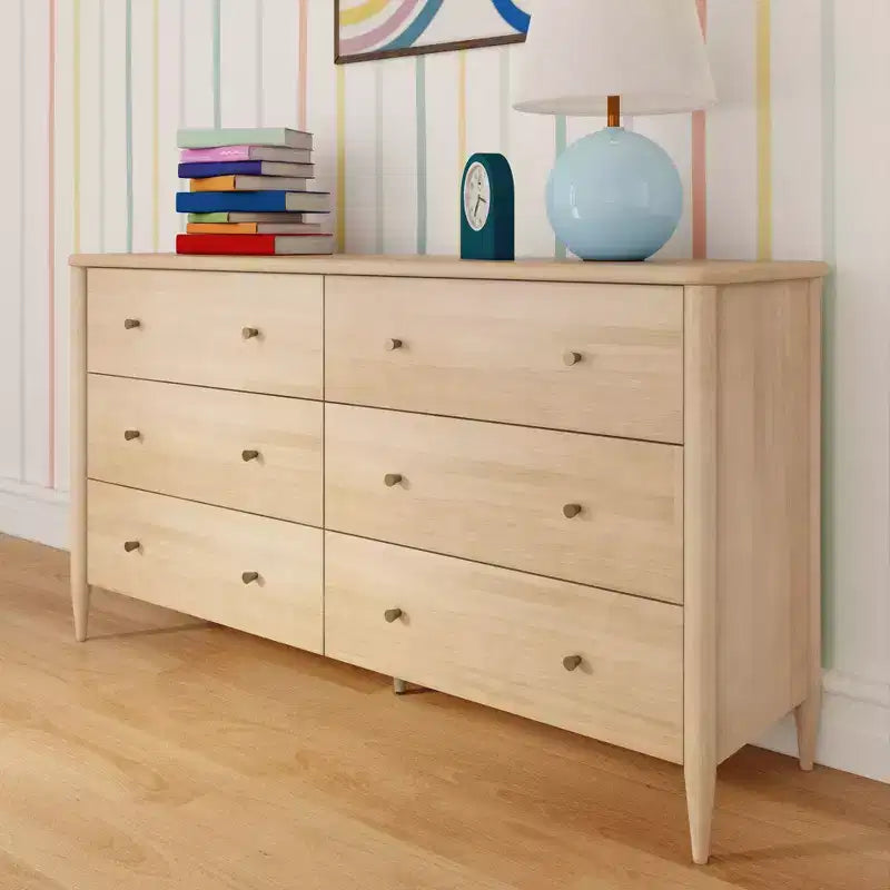 Commode à 6 tiroirs avec grand espace de rangement pour chambre à coucher