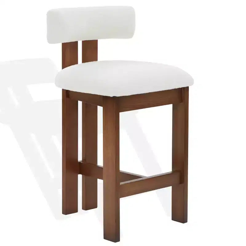 Tabouret d'appoint rembourré Boucle en Ivoire/Blanc - Repose-pieds ottoman rond moderne pour Salon, Chambre